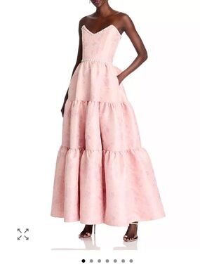 V. Chapman Vivian Strapless Dress in Light Pink Windsor Brocade